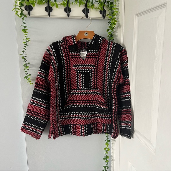 pininos Other - Pink and Black Striped Baja Hoodie